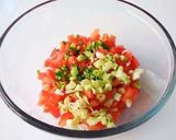 A picture of step 2 of Pickled Tomato Salsa.