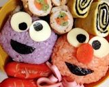 A picture of step 6 of Easy Elmo Character Bento.