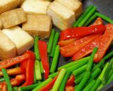 A picture of step 2 of Spicy Sautéed Garlic Shoots and Atsu-age.