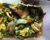 A picture of step 3 of Oiless Okro soup with snail.