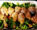 A picture of step 7 of Roasted Chicken, potatoes and veggies.