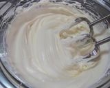 A picture of step 6 of Tri-Color No-bake Cheesecake Topped with Jello.
