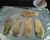 A picture of step 3 of Eggplant Pizza Roll Ups.