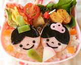 A picture of step 13 of Hina Doll's Day Character Bento Rice Balls.