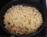 A picture of step 6 of Italian Cuisine at Home! Creamy Spaghetti Carbonara.