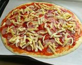 A picture of step 9 of Ready in 25 Minutes with Pancake Mix Easy Pizza Bread for a Light Lunch.
