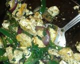 A picture of step 9 of Tofu scramble or vegan breakfast burrito.
