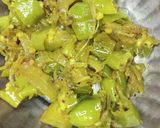 A picture of step 3 of Mirchi and onion sabji.