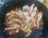 A picture of step 1 of Fettuccine Chicken Alfredo(my version).