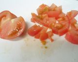 A picture of step 2 of Tomato and Camembert Cheese Pasta.
