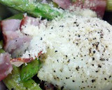 A picture of step 4 of Asparagus and Bacon with Soft Set Eggs.