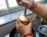 A picture of step 6 of Aaloo palak sev.