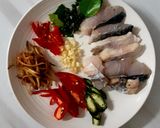 รูปขั้นตอนการทำที่ 1 ของ "ปลากะพงผัดฉ่า" Stir Fried Spicy Fish 🐟🌶🧄