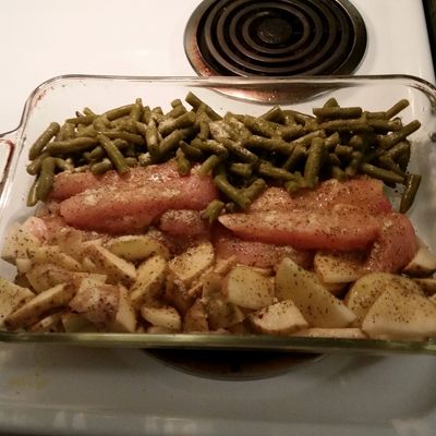 Italian Chicken, Green Beans, and Potatoes Italian Chicken, Green Beans, and Potatoes
