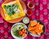 รูปขั้นตอนการทำที่ 3 ของ เครปญวนไส้ไข่ดาวเห็ดหอมและผักสด🧅🫑🥬Vietnamese Crepe with Egg and Fresh Veg and Herbs🌿🍅🥬
