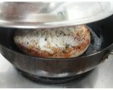 A picture of step 13 of Egg Pizza (without oven).