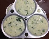 A picture of step 4 of Coriander Rice Idli.