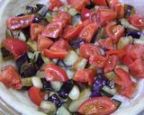 A picture of step 7 of Tomato Cream Quiche with Eggplants and Tomatoes.