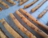 A picture of step 6 of Macrobiotic Kinako and Dried Persimmon Crispy Snack Sticks.