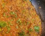 A picture of step 7 of Cooked Eggplant bharta with peas.