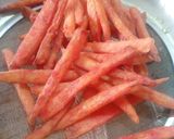 A picture of step 4 of Tandori fries Valentine day fries 😂❤️.