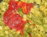 Foto del paso 4 de la receta: Calabacines rellenos de verduras con virutas de jamón