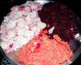 A picture of step 1 of Beetroot Tikki Chat.