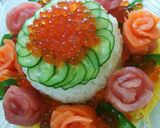 A picture of step 7 of Flower-Themed Sushi Cake for Mother's Day and Special Occasions.
