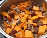Foto del paso 5 de la receta: Puré de champiñones y calabaza con alubias y chorizo
