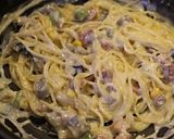 A picture of step 8 of Excellent! Eggplant and Bacon Cream Pasta.