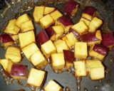 A picture of step 4 of Easy, Diced Daigaku-Imo for Bento.
