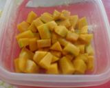 A picture of step 3 of Stir Fried and Candied Diced Kabocha Squash and Soy Beans.