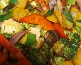 A picture of step 1 of Simple Mini quiche with roasted veg and feta.