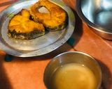 A picture of step 4 of Radhuni Katla/Rui or Bengal Carpe in the Wild Celery Seeds Curry.