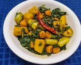 A picture of step 4 of Water Spinach or Kalmi Saag Chorchori.
