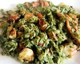 Foto del paso 6 de la receta: Arroz verde con tentáculos de calamar. #Mercado #CEBOLLA