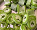 A picture of step 1 of Snake gourd bhajii.