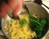 A picture of step 7 of Firefly Squid and Nanohana Spaghetti.