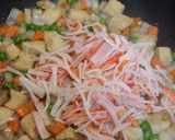 A picture of step 4 of Fired Tofu skin with crab stick meat.