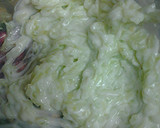 A picture of step 6 of Falafels and cucumber yogyurt sauce.