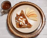 A picture of step 10 of WALNUT APPLE PARATHA WITH CARAMEL SAUCE & VANILLA ICE-CREAM.