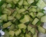 A picture of step 1 of Rainbow salad.