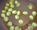 A picture of step 2 of Yuzu Pepper Pasta with Brussels Sprouts and Tuna.