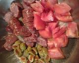 Sausage salad, fried recipe step 2 photo