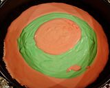 A picture of step 12 of Peppermint / Vanilla Layered Creamy Cheesecake.