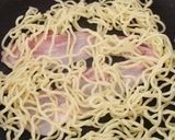 A picture of step 3 of Hiroshima-Style Okonomiyaki with Crispy Noodles.