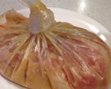 A picture of step 1 of Shiso Wrapped Pan Fried Chicken Breast With Miso and Ginger.