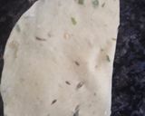 A picture of step 1 of Papad cone chaat.