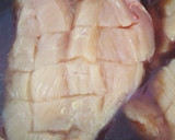 Foto del paso 1 de la receta: Pechugas de Pollo con Salsa de Ostras, Naranja, P.x y Miel con Zanahorias, Manzana y Maíz al Wok