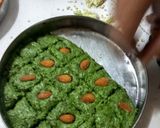 A picture of step 2 of Green Chana burfi.